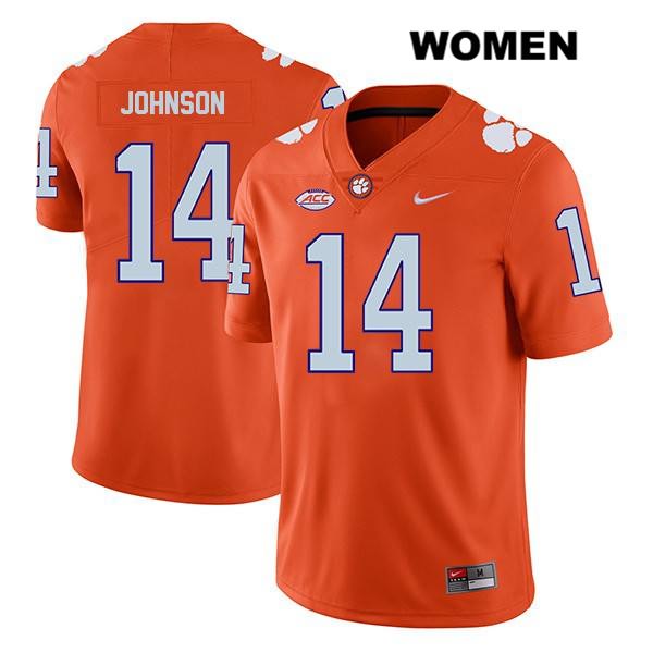 Women's Clemson Tigers #14 Denzel Johnson Stitched Orange Legend Authentic Nike NCAA College Football Jersey HCH5346GH